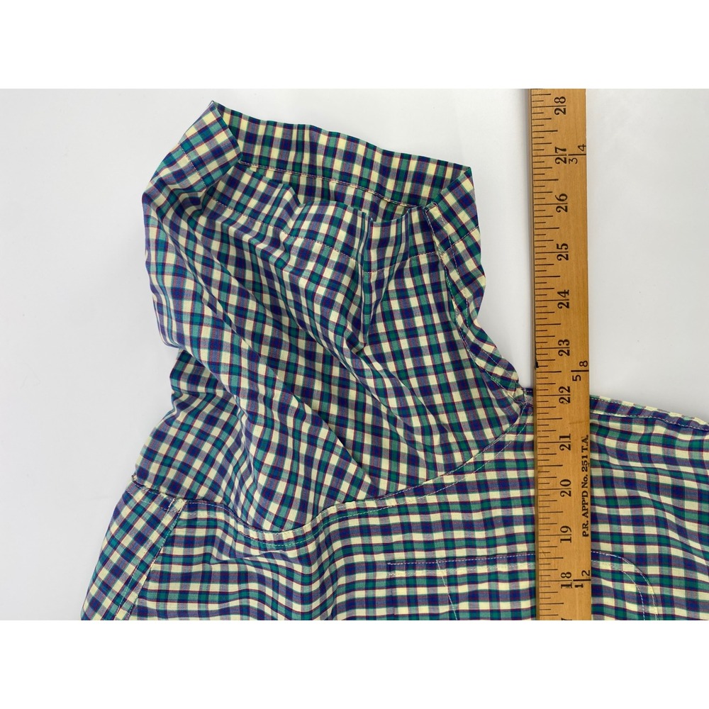 Chaps Ralph Lauren Mens Plaid Short Sleeve Button Down Shirt Blue Green Medium - Picture 7 of 7